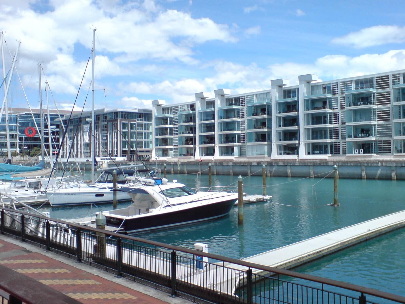 Viaduct Basin in Auckland City, New Zealand. View south-westwards over the 'Lighter Basin'.