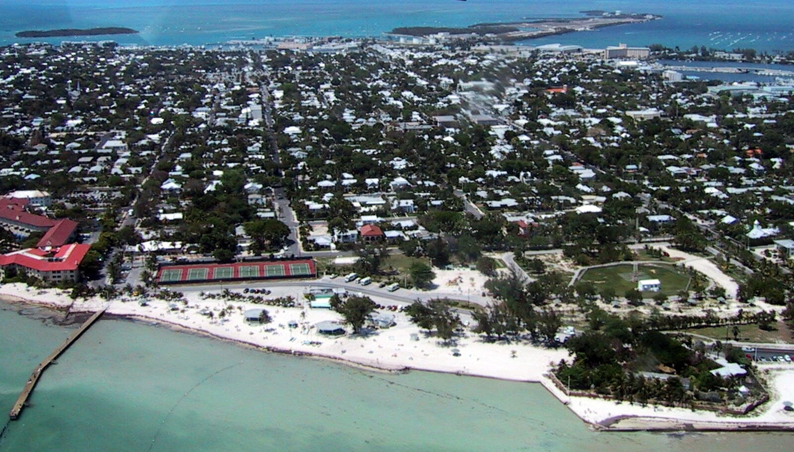 Key West - Aerial view of Key West, looking north.