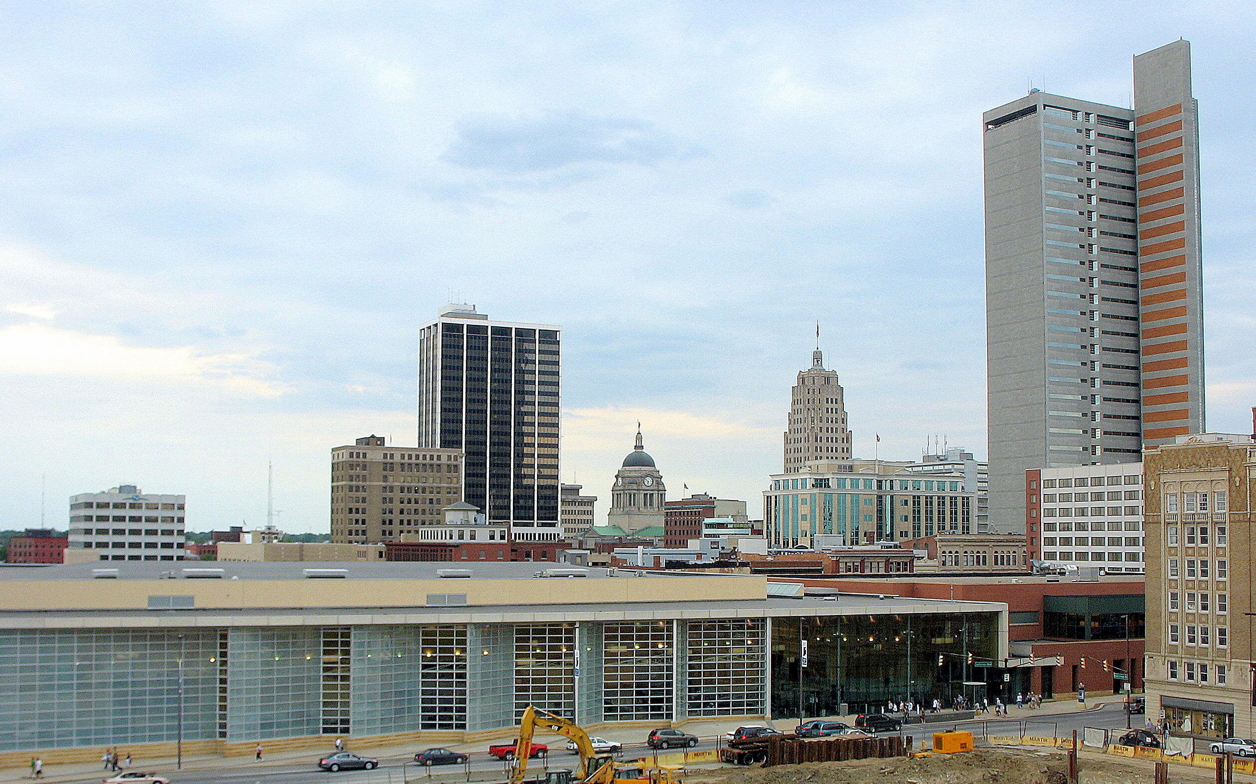 Fort Wayne - Looking to the northeast at the Fort Wayne, Indiana skyline from atop the Harrison Square Parking Deck.