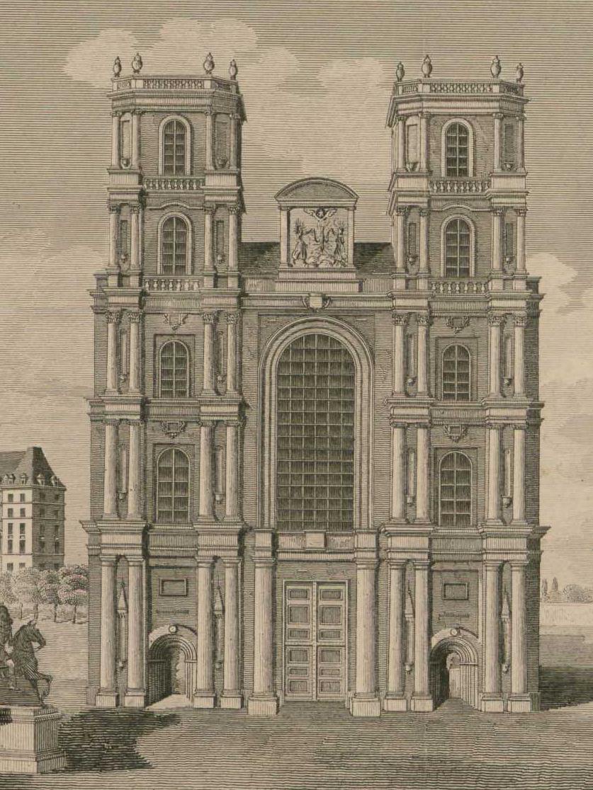 Détail d’un plan officiel de Rennes de 1827-1829 montrant la Cathédrale.