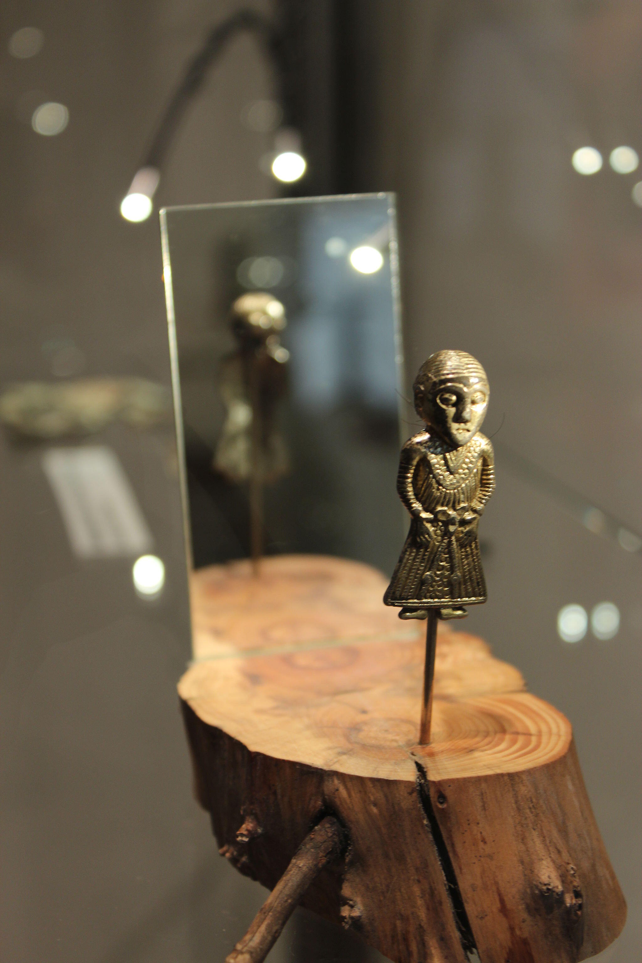 Revninge-woman. Found in april 2014. Made of silver and dated to around year 800. At exhibition at Vikingmuseum Ladby