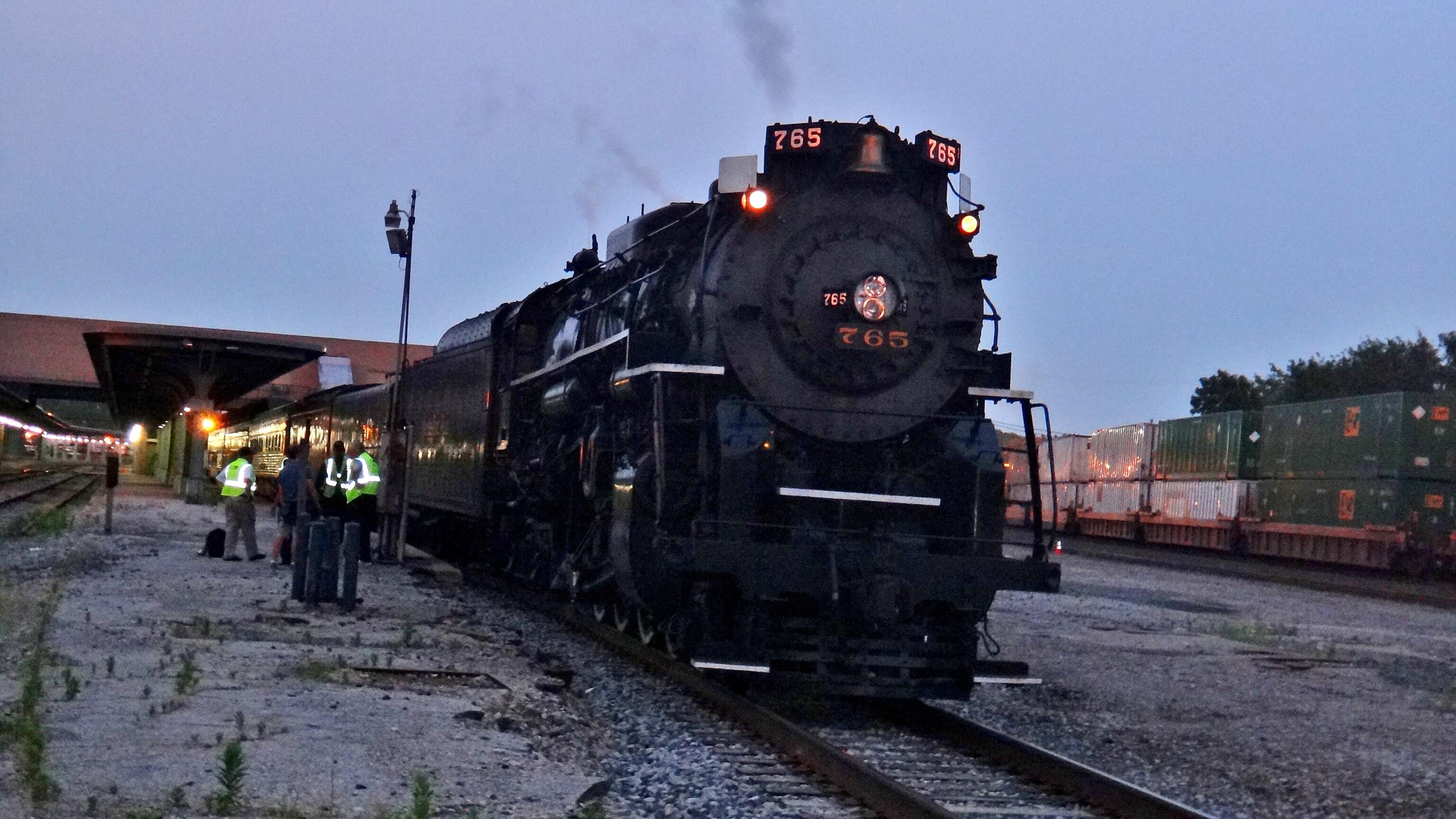 Nickel Plate Steam Engine No. 765 parked at the Central Union Terminal in Toledo Ohio.