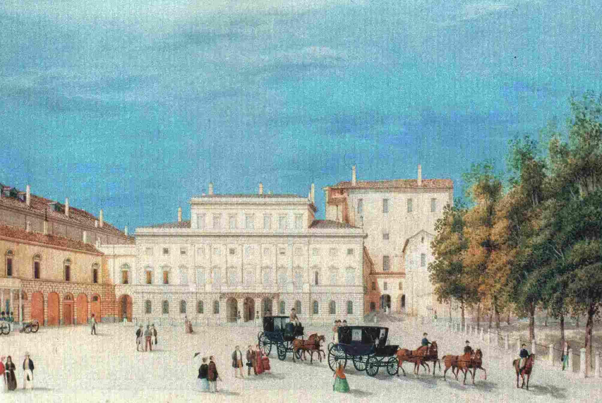 Veduta del Palazzo Ducale e della Pilotta, painting by Giuseppe Alinovi.