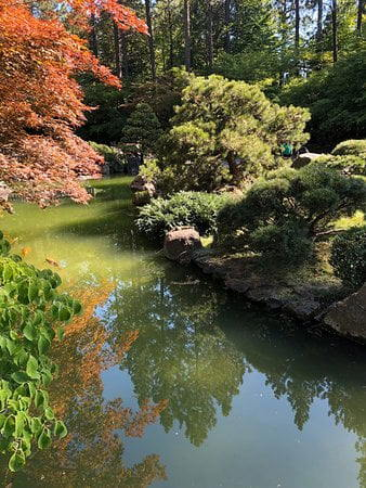 Japonská záhrada Nishinomiya Tsutakawa