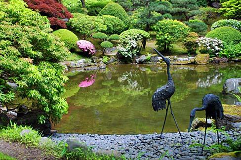 A pond at the Japanese Garden in Portland's west hills.