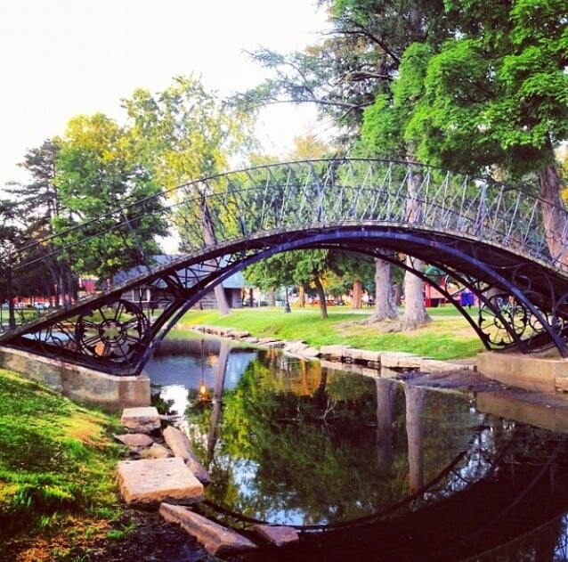 Worcester - The iron bridge at Elm park in Worcester, MA.