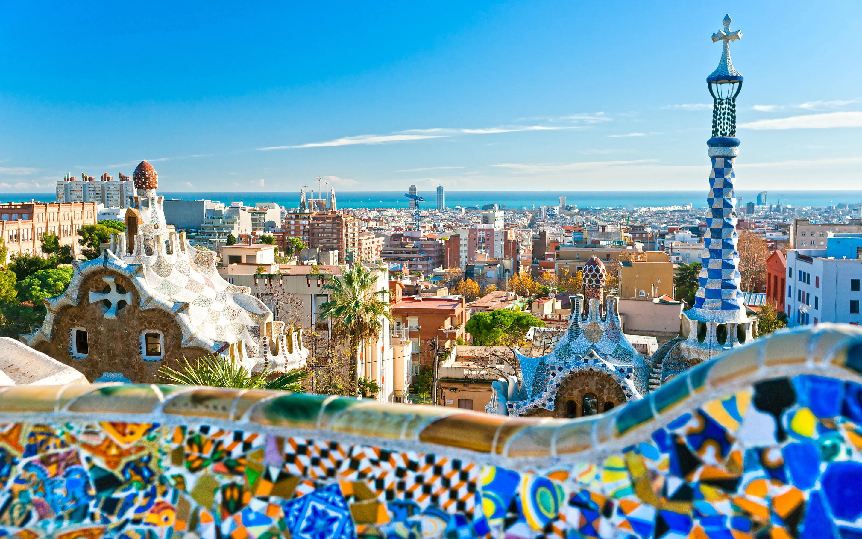 výhled na Barcelonu z parku Guell
