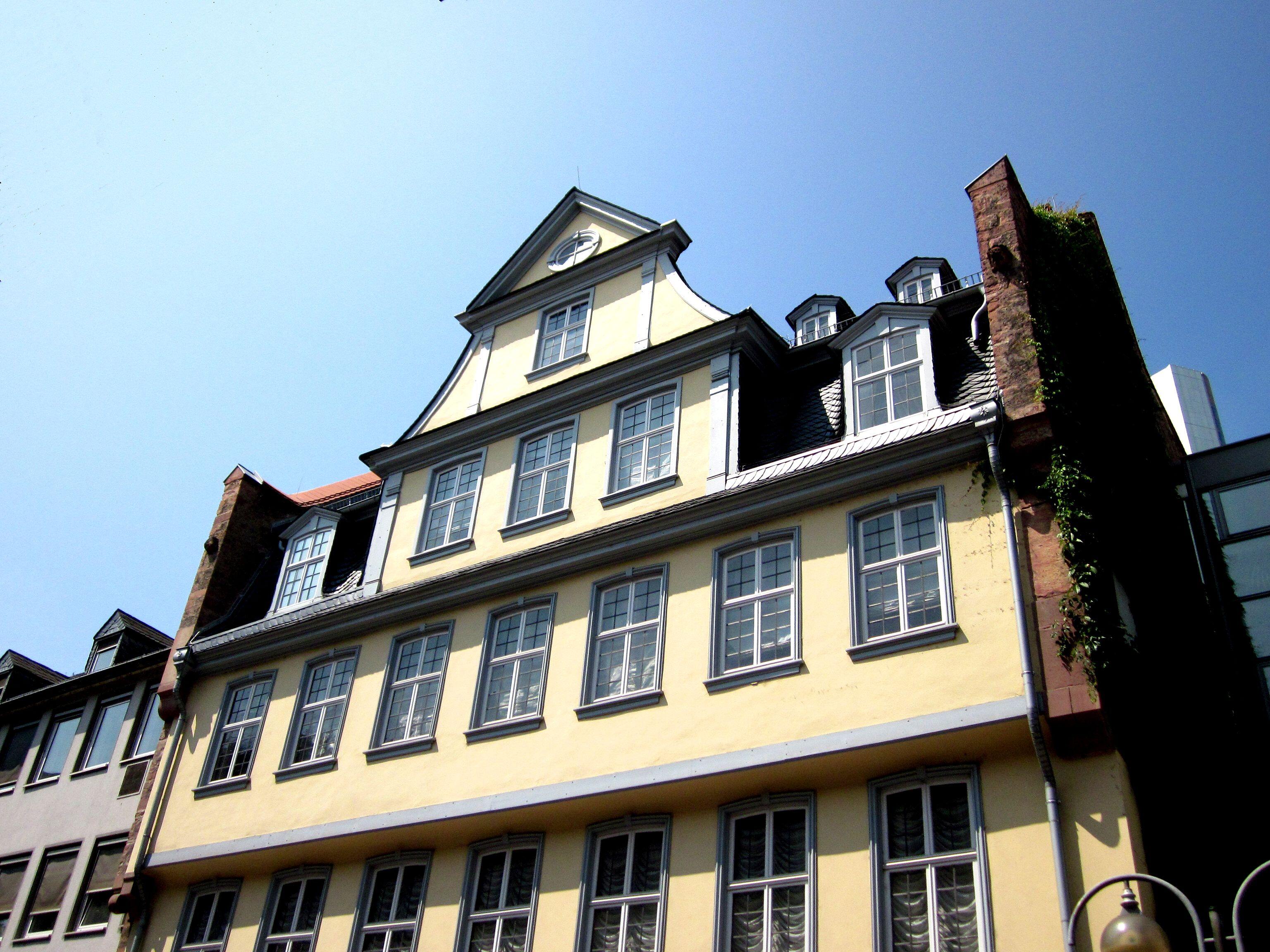 Gable of the Goethe House in Frankfurt am Main, Germany.