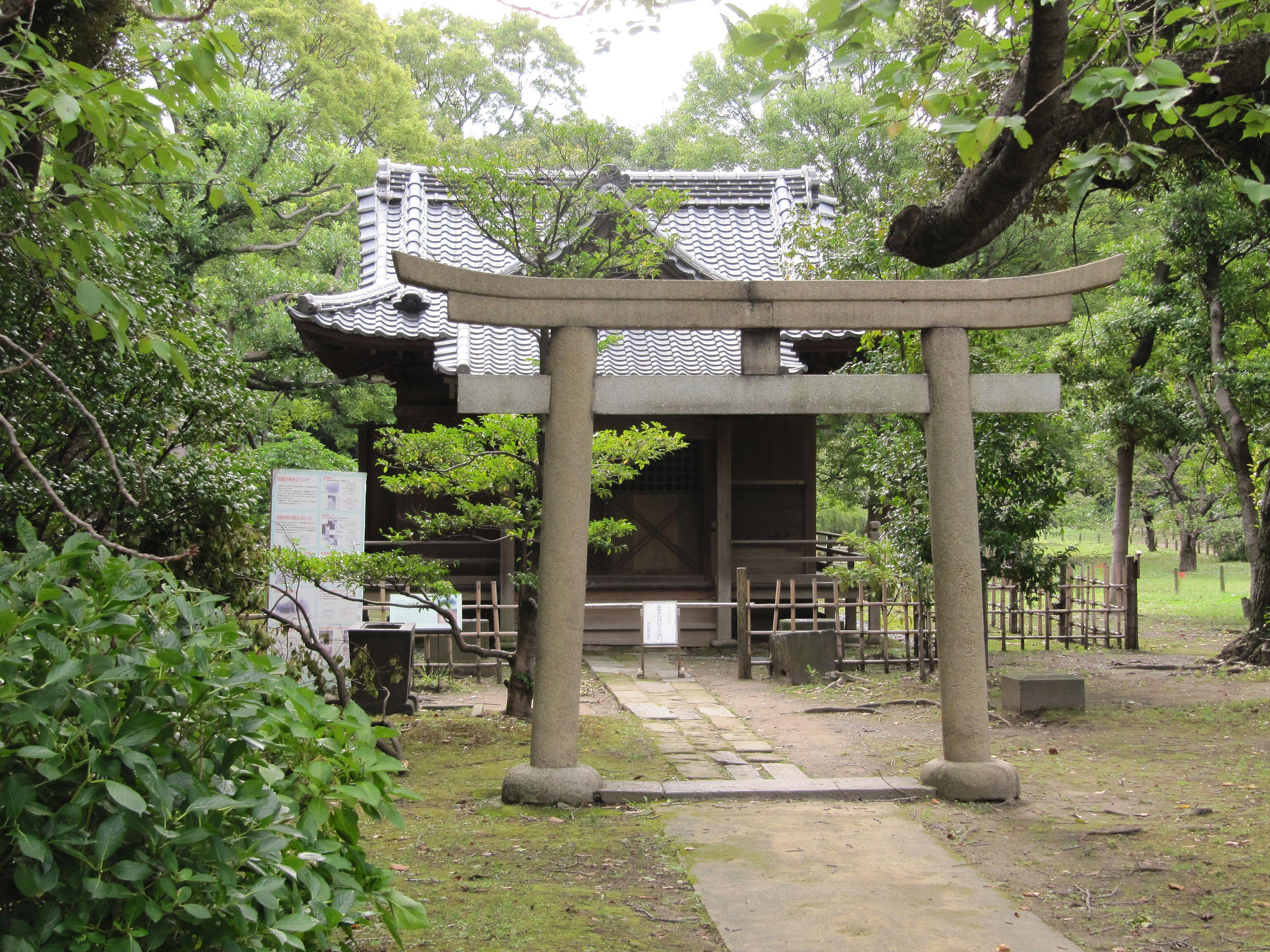 Former Inabu Shrine at Hama-Rikyu garden, Tokyo, Japan.